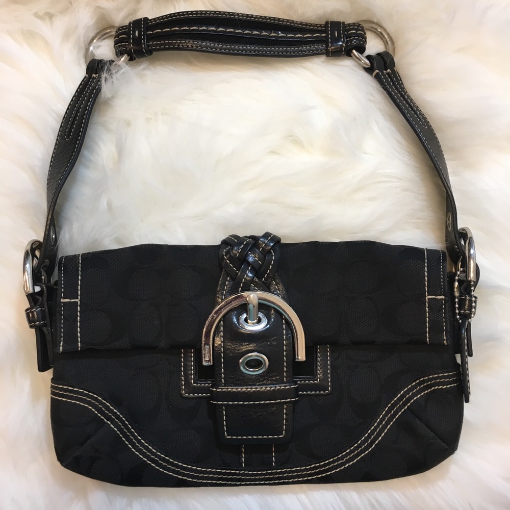 AUTHENTIC COACH Signature C Jacquard Black purse